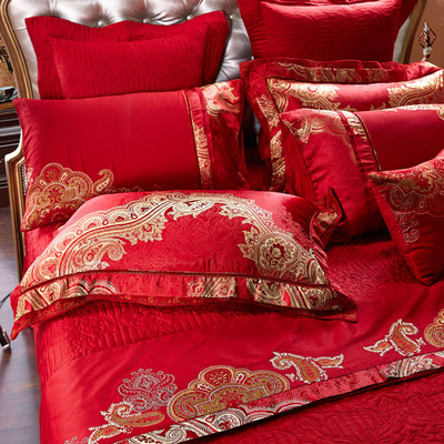 浓情蜜意 喜庆满堂——南通高支高密全棉提花婚庆十件套